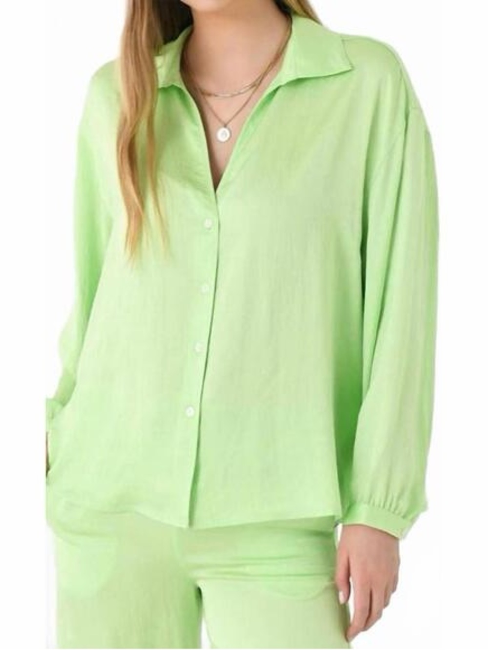 American Vintage Light Green Button-Front Women's Shirt - NWT
